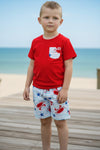 Boys crab printed boys set. OFB40097-AMY