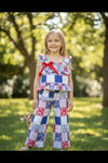 Patriotic multi-printed patch 2 piece set. OFG60704 Jean