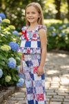 Patriotic multi-printed patch 2 piece set. OFG60704 Jean