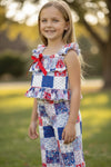 Patriotic multi-printed patch 2 piece set. OFG60704 Jean