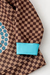 Brown & tan checkered girls 2 piece set. OFG61136 AMY