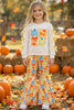 Bow & pumpkin printed on ivory & printed bottoms. OFG61137 SOL