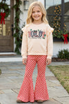 Howdy Christmas pullover sweatshirt & red checkered bell bottoms. OFG61138 sol