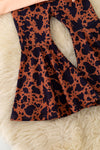 Cow printed Christmas tree printed sweatshirt & cow printed bell bottoms. OFG61139 Jean