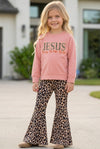 Jesus The way the truth the life" Cameo embroidered sweatshirt and animal printed bottoms. OFG61395 mon