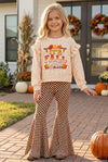 It's fall y'all cheetah printed sweatshirt and checkered bell bottoms. OFG61493 AMY