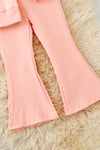 Lt Pink top & bottom set with front bow on sweater. OFG61494 JEAN