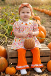 Smock & Embroidered pumpkin floral tunic & orange pants. OFG61733 JEAN