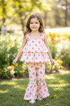 Strawberry printed tunic & bell bottoms. OFG62050 AMY