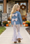 Cutest pumpkin in the patch. Blue top and floral bottoms. OFG62304 AMY