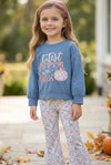 Cutest pumpkin in the patch. Blue top and floral bottoms. OFG62304 AMY