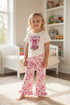 Howdy Western printed tunic w/ruffle hem & floral pants. OFG62613 JEAN