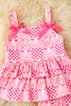 Bull skull pink printed ruffle top and shorts. OFG62614 SOL