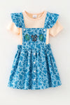 Cute cow printed overall dress with undershirt. OFG62615 SOL