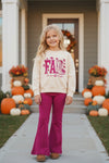 Cream Fall Vibes top and magenta bottoms. OFG62626 MON