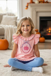 Pumpkin applique top and blue leggings. OFG62677 SOL