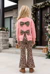 Blush girls long sleeve top with tan bottoms. "Merry Christmas" OFG63019 Mon