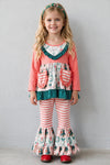 Coral and green nutcracker printed outfit. OFG63336 MON