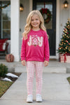 Joy Pink long sleeve top and pink gingham leggings. OFG63357 SOL