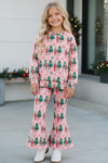 Gingham plaid printed on pink top and bottoms. OFG63373 SOL