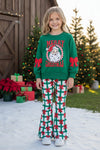 Merry Christmas green top and Red bow printed bottoms. OFG63378 AMY