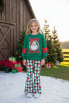 Merry Christmas green top and Red bow printed bottoms. OFG63378 AMY