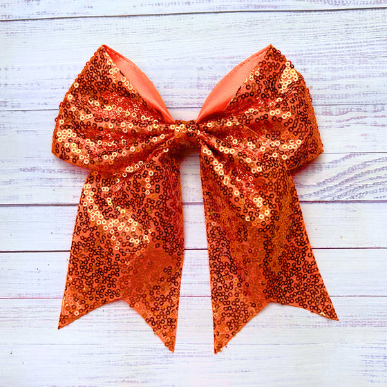 Sequins cheer hair bows w/alligator clip. (6pcs/$10.50) CHEERBOW-2023-B