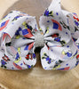 Patriotic double layer hair bows w/rhinestones 4pcs/$10.00