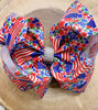 Patriotic double layer hair bows w/rhinestones 4pcs/$10.00
