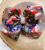 Patriotic double layer hair bows w/rhinestones 4pcs/$10.00