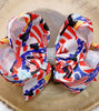 Patriotic double layer hair bows w/rhinestones 4pcs/$10.00