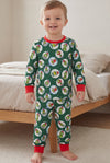 Green Ornament & Christmas character printed top. PJB60063 BRE