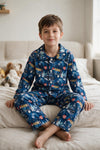 North Pole  boys button up pajamas. PJB60065 AMY