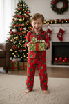 Red & plaid Christmas character printed boys pajamas. PJG60302 SOL