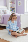 Blue Floral & stripe printed girls pajamas. PJG60438 SOL