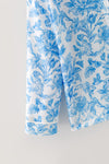 Blue Floral & stripe printed girls pajamas. PJG60438 SOL