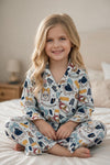 Lt. Blue N-Pole printed girls pajamas. PJG60527 MON