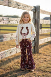 HORSESHOE & STAR PRINTED BOOTCUT DENIM JEANS. PNG25153009-MON