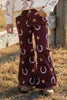 HORSESHOE & STAR PRINTED BOOTCUT DENIM JEANS. PNG25153009-MON