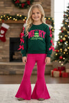 Fuchsia ribbed bell bottoms. PNG50373 MON
