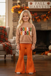 Orange ribbed bell bottoms. PNG50375 MON-