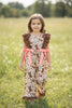 Western boot printed romper with cheetah angel sleeve and hem. PNG60277 JEAN