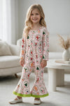 Lt.pink Christmas printed girls jumpsuit. PNG60544 Mon