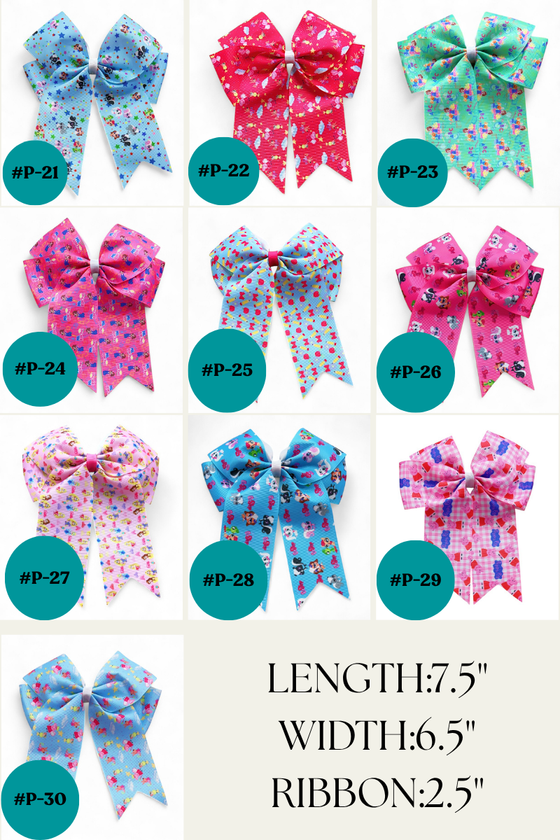 Girls printed hair bows w/alligator clip. 4PCS/$10.00
