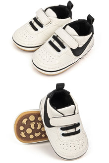  Off white infant tennis shoes with velcro. PT5111N