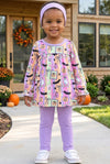 Stripe Halloween printed tunic & leggings.
