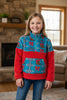 Sherpa Western printed on red pullover sweater. TPB50689 JEAN