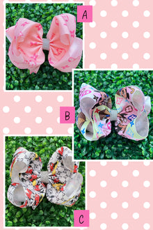  Choose your favor double layer printed hair bows. 12pcs