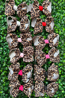  12piece jaguar printed hair bows. 4" with multi color centered. BW-DSG-Ja1