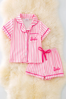  Pink & white stripe pajamas. PJG40026 LOI